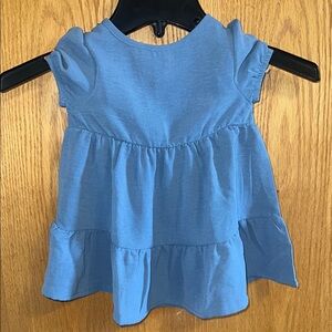 Sky Blue Tiered Ruffle Blouse